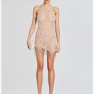 Retrofete Pink Halter Sheath Mini Dress